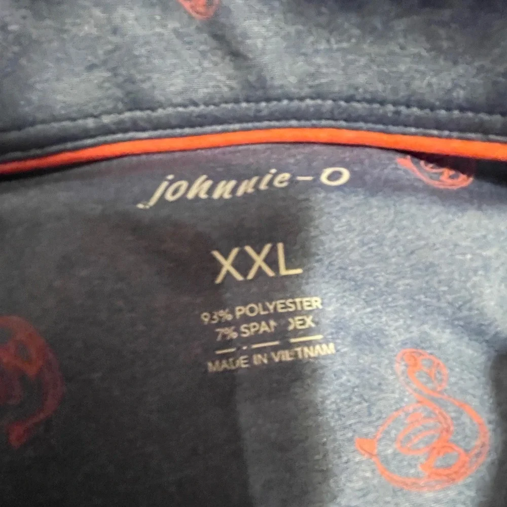 Johnnie-O Mens XXL Blue Flamingo Print Polo Papago Golf Club Prep-Formance Shirt